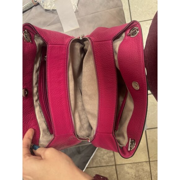 Michael Kors Jet Set Chain Crossbody Messenger Shoulder Bag Fuschia Hot Pink - Picture 3 of 6